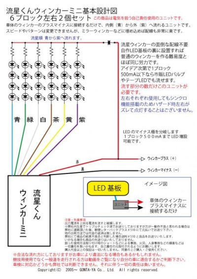 画像1: 流星ウィンカーミニ6ブロック左右セット