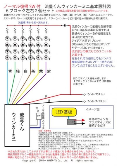 画像1: 流星ウィンカーミニ6ブロック・ノーマル復帰モデル左右セット