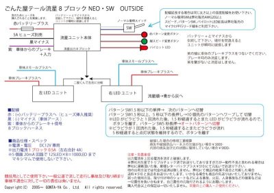 画像1: ごんた屋の流星くんテールPro　ブレーキ時のみ流れる特別仕様 115パターン8ブロック　外スイッチ仕様