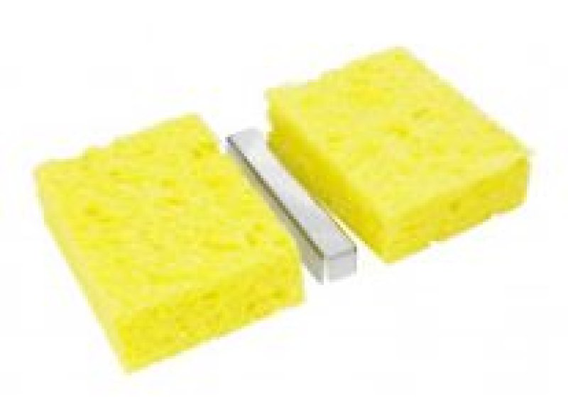 画像1: はんだこて台用　交換スポンジ2個＆金具 (1)