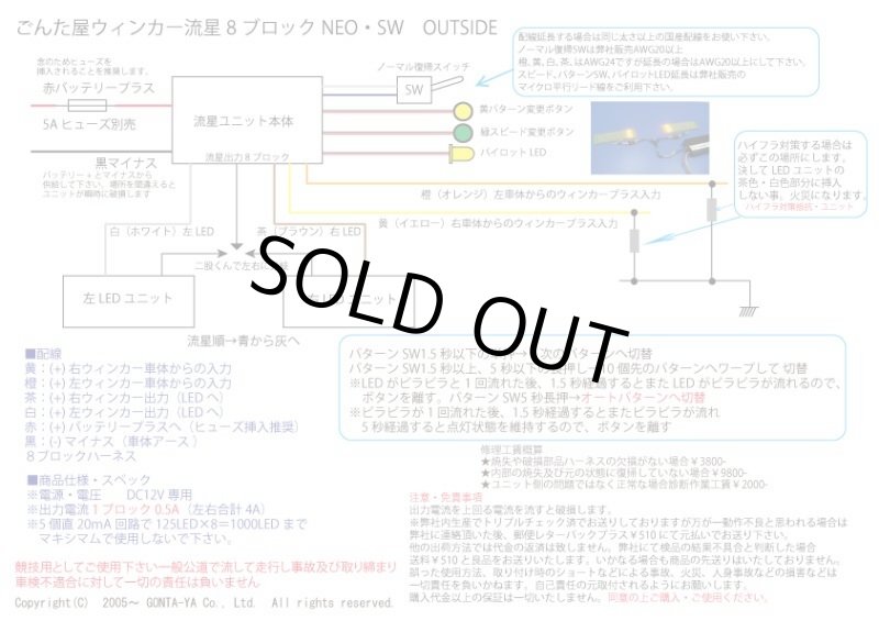 画像4: 流星くんウィンカー115パターン　8ブロック　外スイッチ仕様新古品 (4)