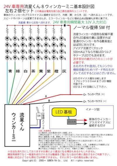 画像1: 24V車用ウィンカーミニ8ブロック左右セット