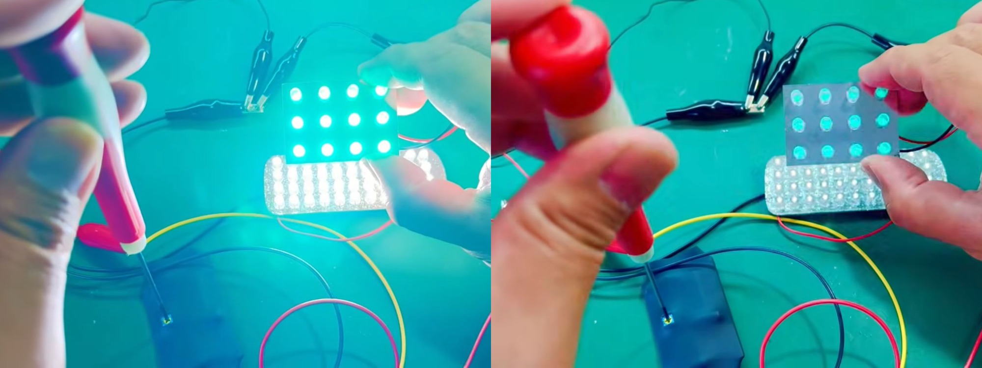 CK-3AによるLEDの100％点灯と減光状態の比較